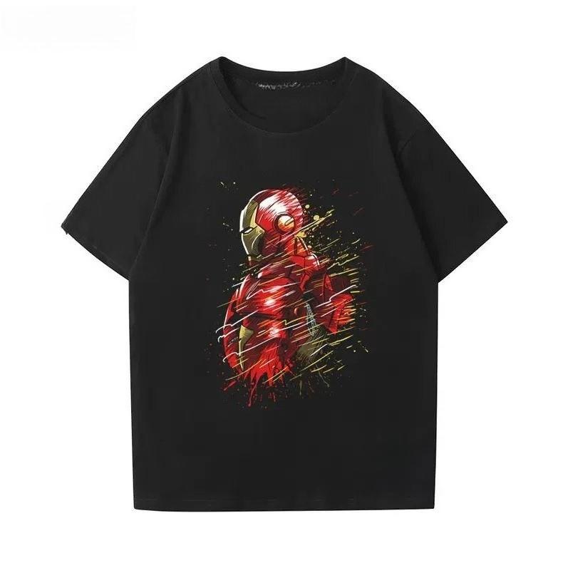 2026 New Fun Trend Cartoon Iron Unisex Print Fashion Spring Unisexs Short Sleeve ParentChild Loose and Comfortable TShirt