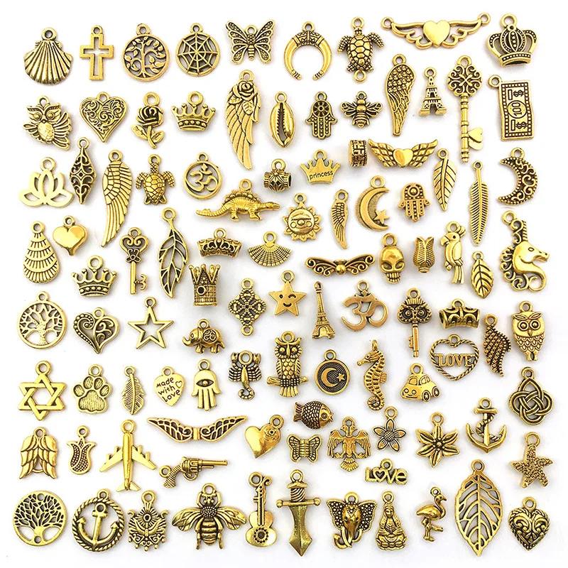 Mixed KC Vintage Alloy Charms For Jewelry Making Handmade DIY Bracelet Earrings Necklace Pendant Jewelry Accessories