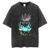 American Tops T-Shirt Ri Short Sleeve T-Shirt Batik Naruto Shirt Wear Man Washed Anime Vintage Style Short