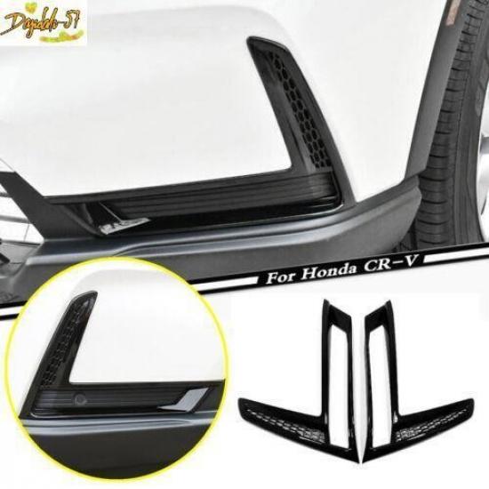 For  Honda CR-V CRV ABS Bright Black Look Front Fog Light Lamp Cover