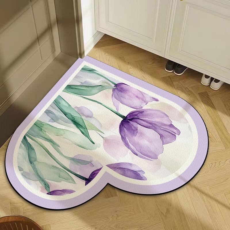 

Коврик для входа в форме сердца. Коврик для входа в стиле Ins. Нескользящий и устойчивый к пятнам. Впитывает воду и натирает ноги. Коврик для входа в дом. 120 * 120CM diatom mud