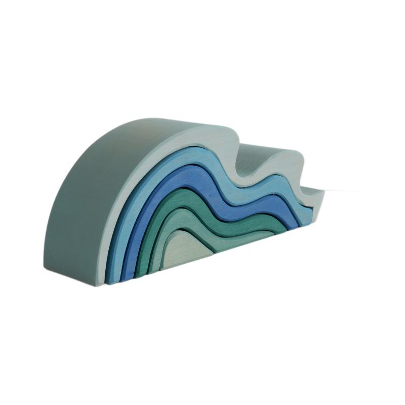 Montessori Wooden Wave Building Blocks - Educational Toy for Early Childhood Development