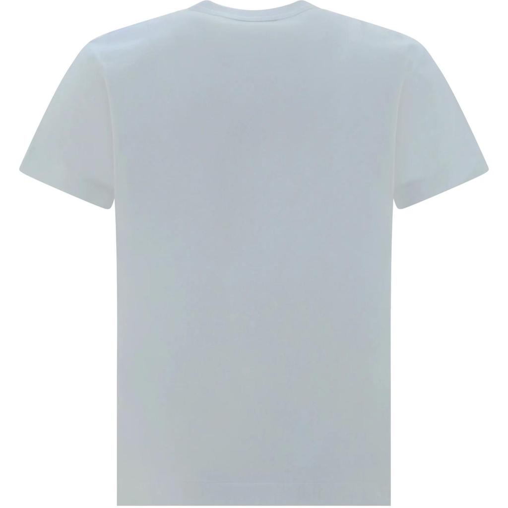 CDG Play T Shirts Men's White Crew Neck Moderate Straight Fit AX-T108-051-2