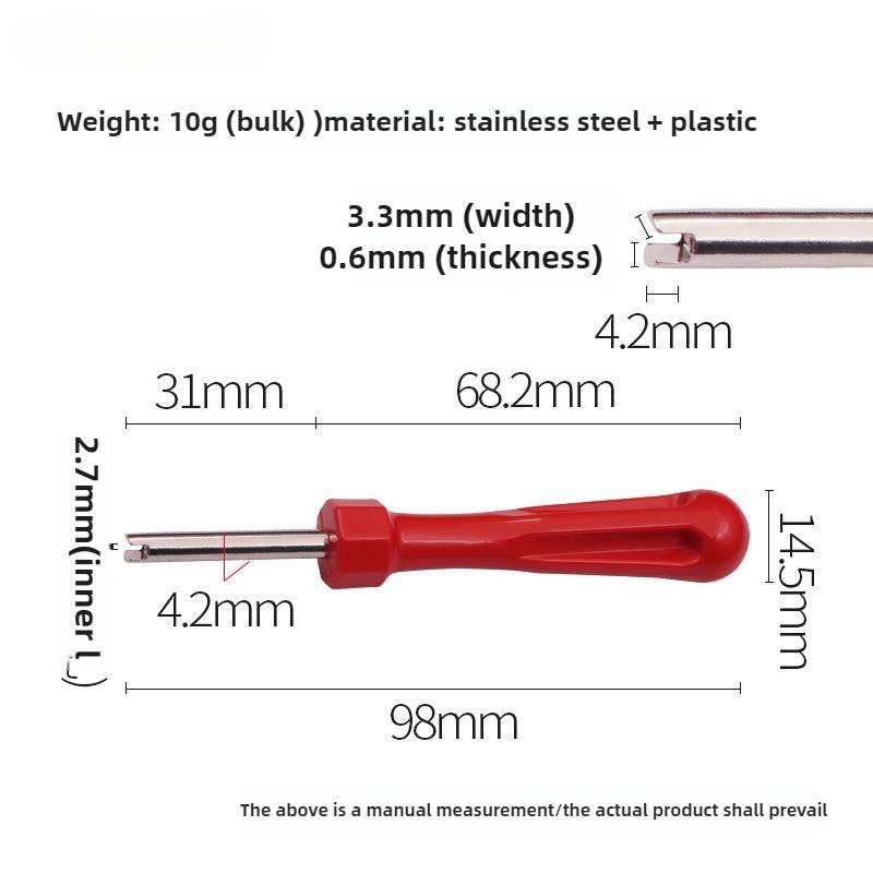

1 набір Інструмент-викрутка для серцевини вентиля шини Багатофункціональний інструмент для штока вентиля шини Стандартний та Великий отвір Зняття/Вставка серцевини ніпеля шини
