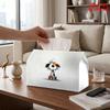 2D Flat 1pc, Tissue Box. Fluffy Puppy Pattern Napkin Dispenser, Reusable, Daily Desktop Tissue Storage Box, Suitable for Kitchen, Living Room, Bedroom