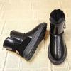 Flat Waterproof Leather Ladies Shoes Round Toe Plush Warm Booties 2025 New In Chic and Elegant Winter Novelty Women's Snow Boots