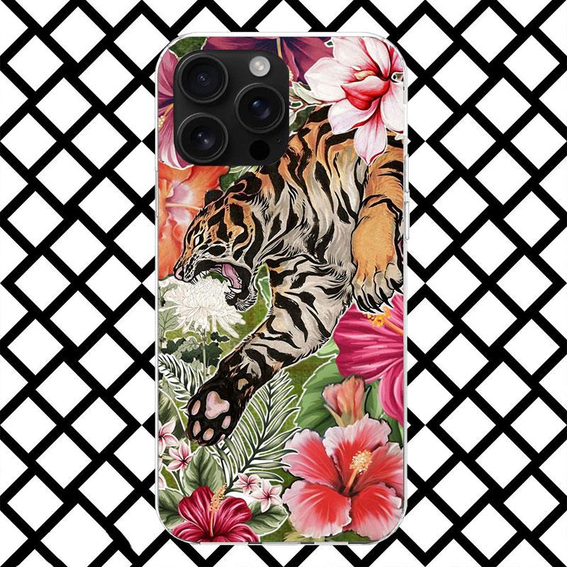 

Superior Tiger Pattern Art Phone Case for iPhone 17 Air 16 16E 15 14 Plus 13 Mini 12 11 Pro Max 7 8 + SE 2020 Soft Cover Fundas iPhone 12 (12 Pro)