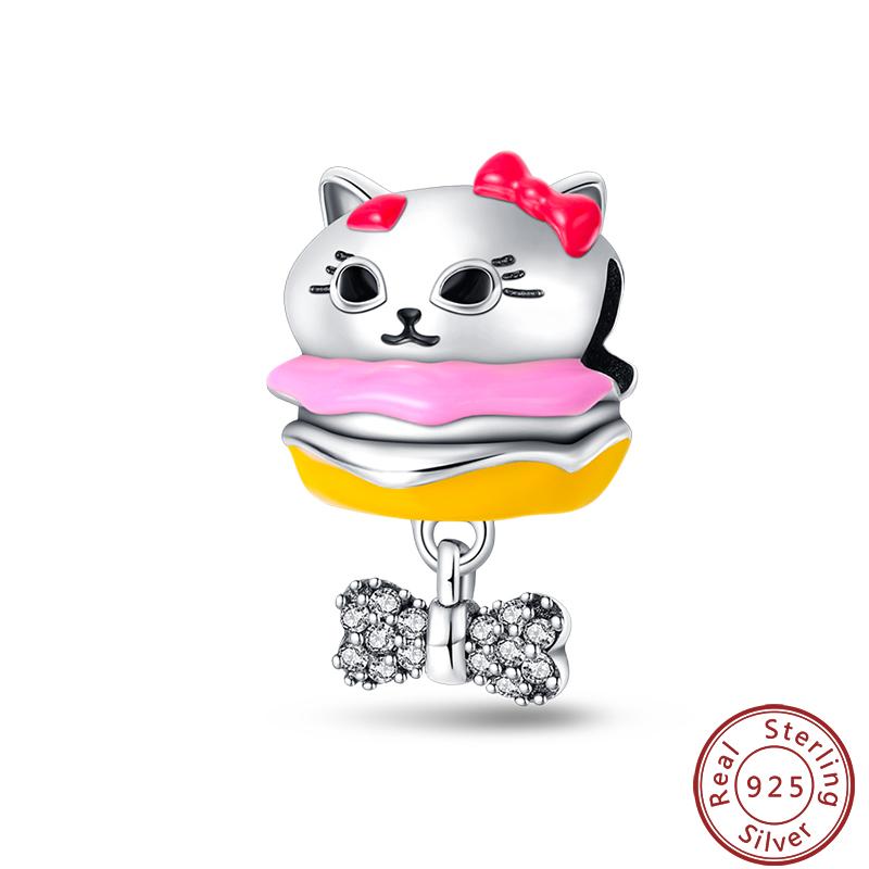 Dessert Afternoon Tea Series Copper Coffee Cake Pizza Fries Sweet Charms Beads 3Mm Diy Fine Jewelry Making