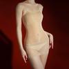 Sexy Women Strap Pencil Dresses Lace Package Hip Sheer See Through Mini Skirts Oil Shiny Glossy Tube Tights Maid Dance Dress