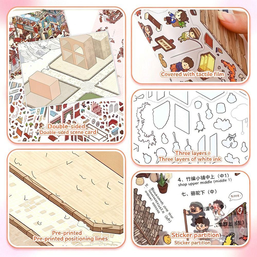 Kawaii Design Landscape Sticker Special Economic Zone DIY Pocket Scene  Home Decoration