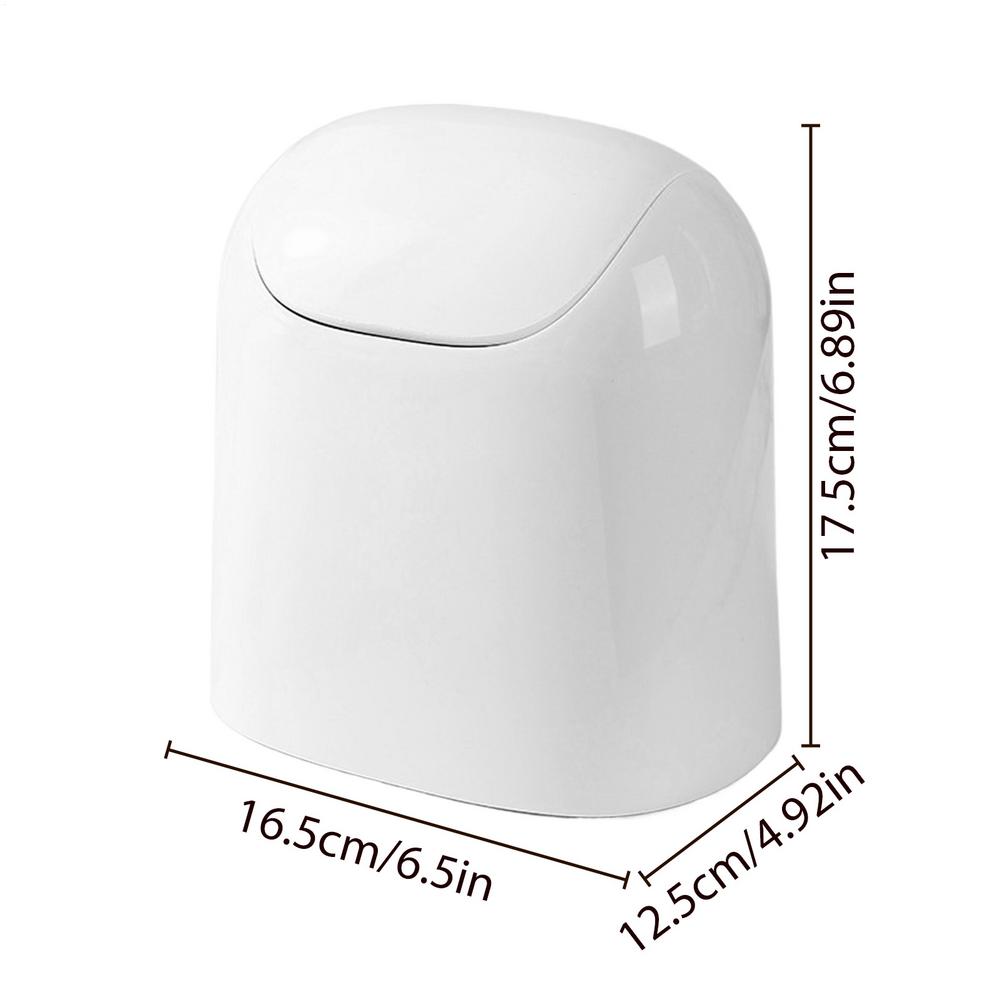 

Mini Desktop Trash Can With Lid Garbage Waste Bin Organizer Bedroom Office Desk Storage Box Made Durable Plastic Home Supplies белый