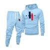 Men's Printed Hooded Sweatshirt And Sweatpants Casual Sports Suit