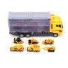 Transport Truck with 6 Alloy Cars Multi Functional Lifelike Lighting Sound Effects Early Education Launching Play Truck