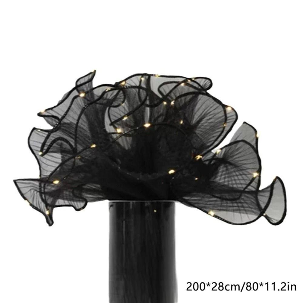 Lace Mesh LED Packaging Tulle Cloth Gift Wrapper Decoration Florist Bouquet Packaging  Wedding