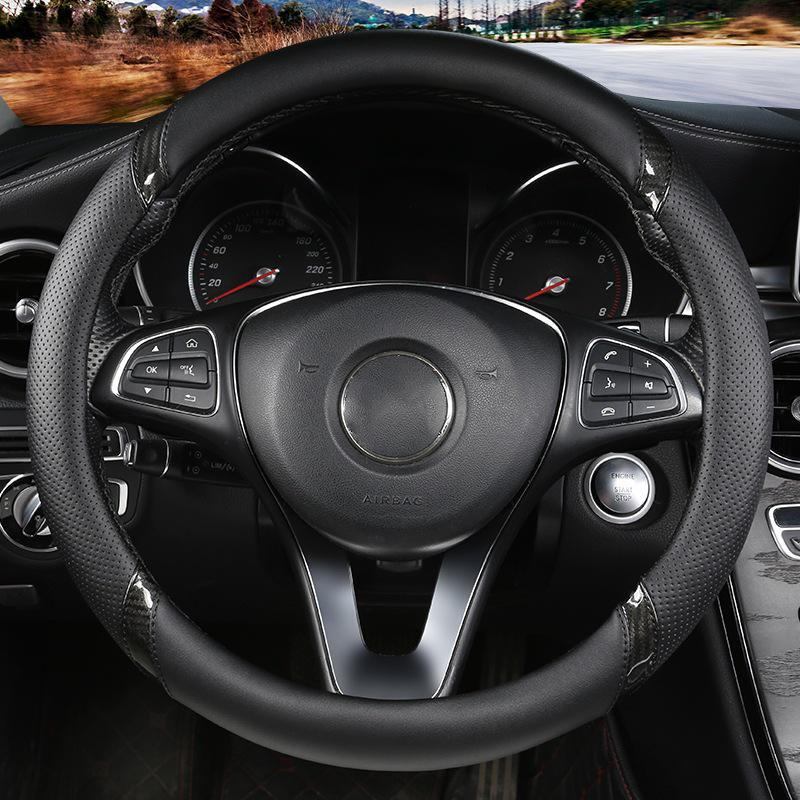 Ultracienki, oddychający pokrowiec na kierownicę samochodową, uniwersalny na każdą porę roku, kontrastowy kolor, osłona ochronna wewnętrznej klamki.
