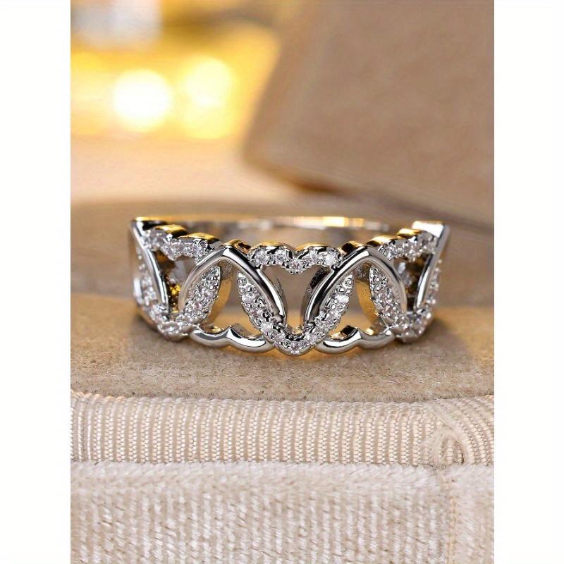 Delicate Heart Hollow Decor Ring Daily Wear or Dates Valentines