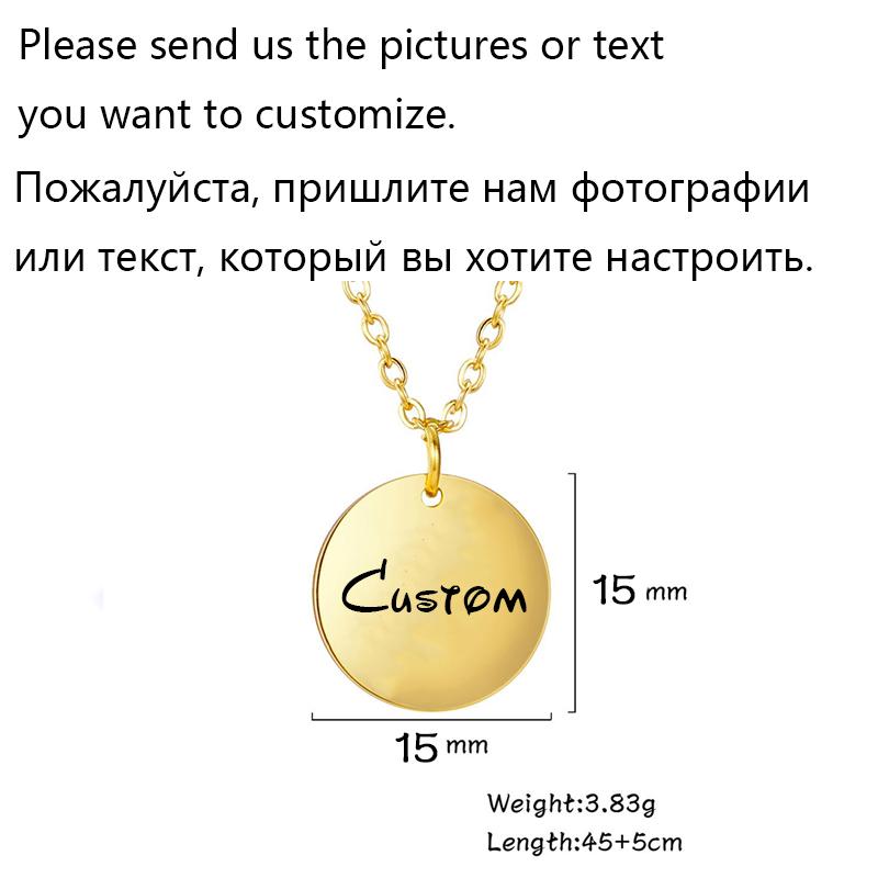 Teamer Stainless Steel Birth Month Flower Necklace Custom Name Round Pendant Necklace for Women Special Valentine Jewelry Gift