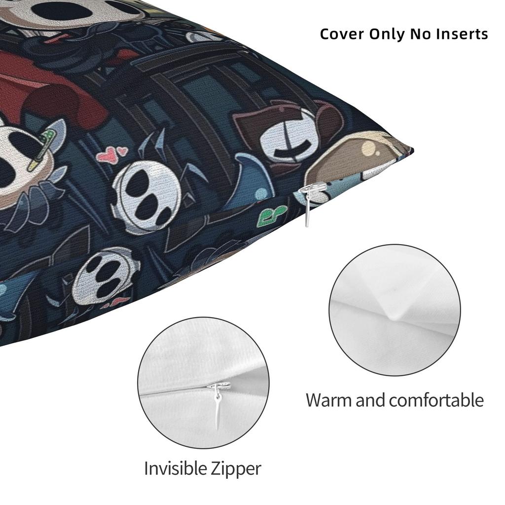 Hollow Knight Hornet Square Pillow Case Action Adventure Cushion Cover Funny Polyester Decorative Pillowcase for Home 18