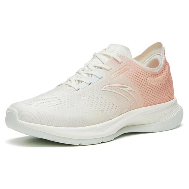 New Anta Hydrogen Run V Anti Slip Wear Resistant Low Top Casual Running Shoes Women's White Pink 122325540-6