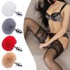 Metal Anal Plugs with Faux Fur Stainless Steel Butt Plugs for Prostate/G-Spot Stimulation Weighted Ergonomic Design Body-Safe Discreet Adult Toy