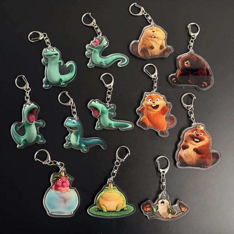 3D Printed Cute Green Lizard TOM Ornament Creative Desktop Decoration Acrylic Keychain Bags Pendent Anime Movie Merchandise Gift