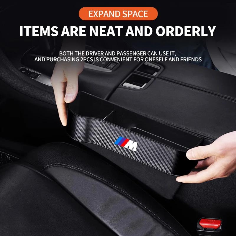 KUXA8 Car Seat Gap Slit Pocket Catcher Organizer For BMW M E46 E90 E60 F30 F10 E39 E36 F20 G30 G20 E87 E92 E91 E30 Accessories