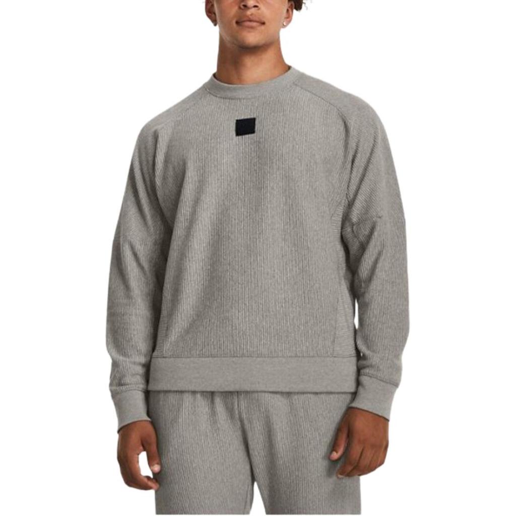 Under Armour Ottoman Solid Fleece Crew Neck Training Sweatshirt Men sweatshirt Gray 1373877-294