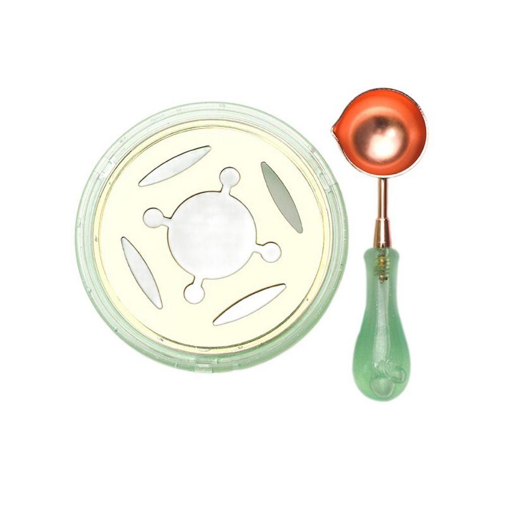 

Fantasy Bubble Sealing Wax Melting Pot Removable Wax Bead Pot Spoon Wax Seal Stamp Set Envelope зелёный