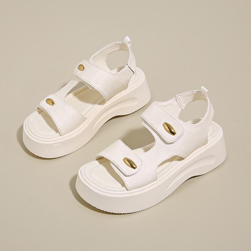Platform beach sandals women's 2025 summer new versatile open-toed small height increase casual sports sandals