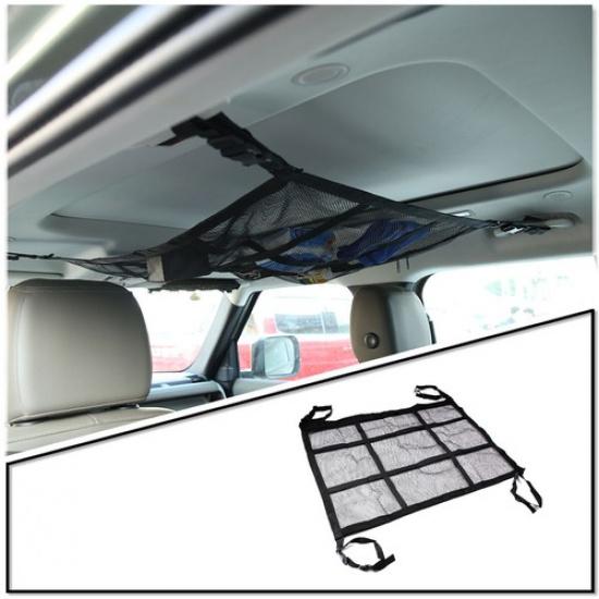 

Car Roof Ceiling Cargo Net Pouch Black Mesh Storage Bag For Land rover defender