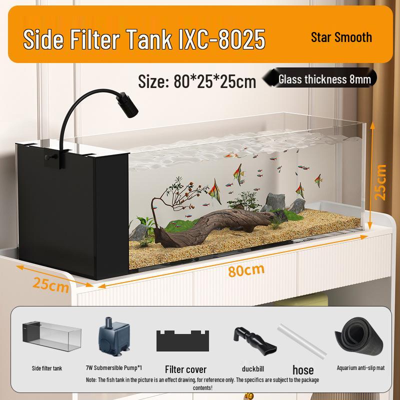 

2025 Стрим Танк: Интегрированный аквариум из ультрабелого стекла Golden Crystal с аэрацией и боковым фильтром 40*15*15cm