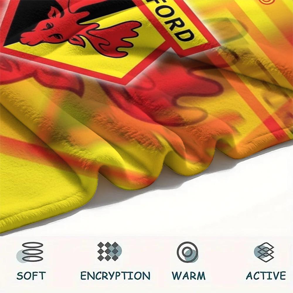 1PC Watford FC Print Flannel Blanket, High quality Comfortable for All Seasons, Home Decor, Warmth and Comfort, Perfect for Christmas Gifts