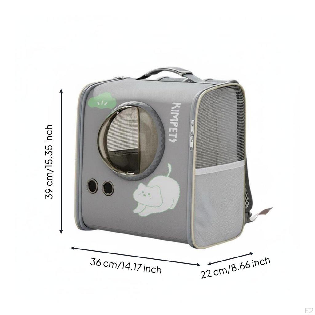 Breathable Cat Backpack Large Capacity Travel Lightweight for Outdoor Gray S