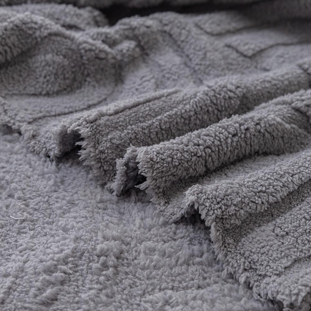 Husă de canapea cu arc de pluș de culoare solidă prosop iarnă caldă pătură canapea prosop anti-zgârieturi husă de canapea all-inclusive pânză