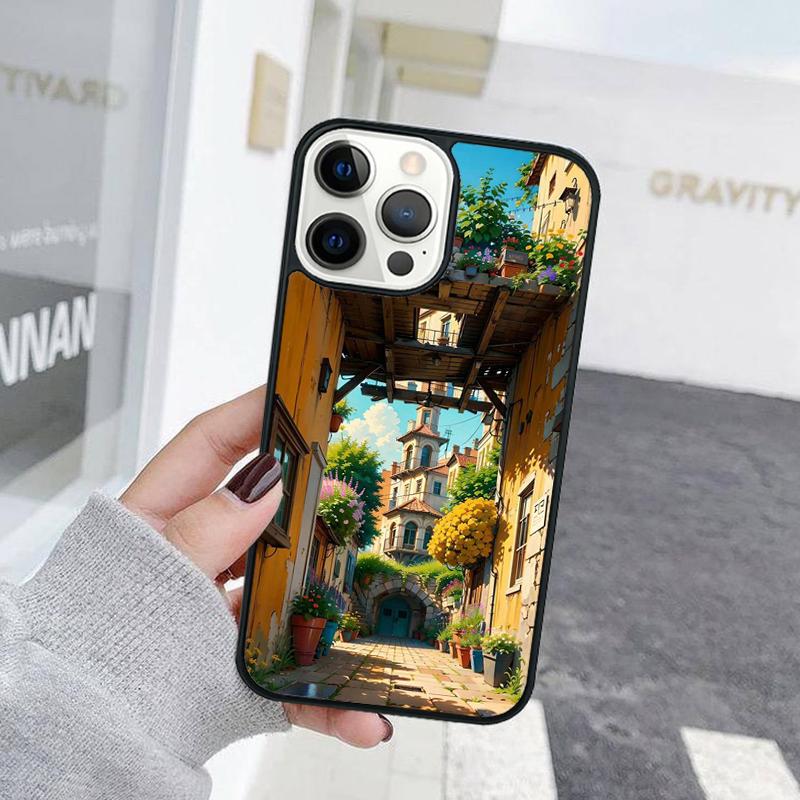 Hand Painted House Beautiful Scenery Phone Case For iPhone 17 Air 15 16 Cover  11 13 14 Pro Max 12 Plus Max XR