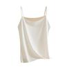 Camisola de Mujer de Seda Sintética Top de Tirantes de Satén de Seda de Hielo Camiseta sin Mangas de Tirantes Finos Top Cami de Cuello Redondo Sedoso Verano Blusa Básica