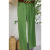 Elegantes jeans verdes de pierna ancha y talla grande para mujer, pantalones holgados de cintura alta verdes