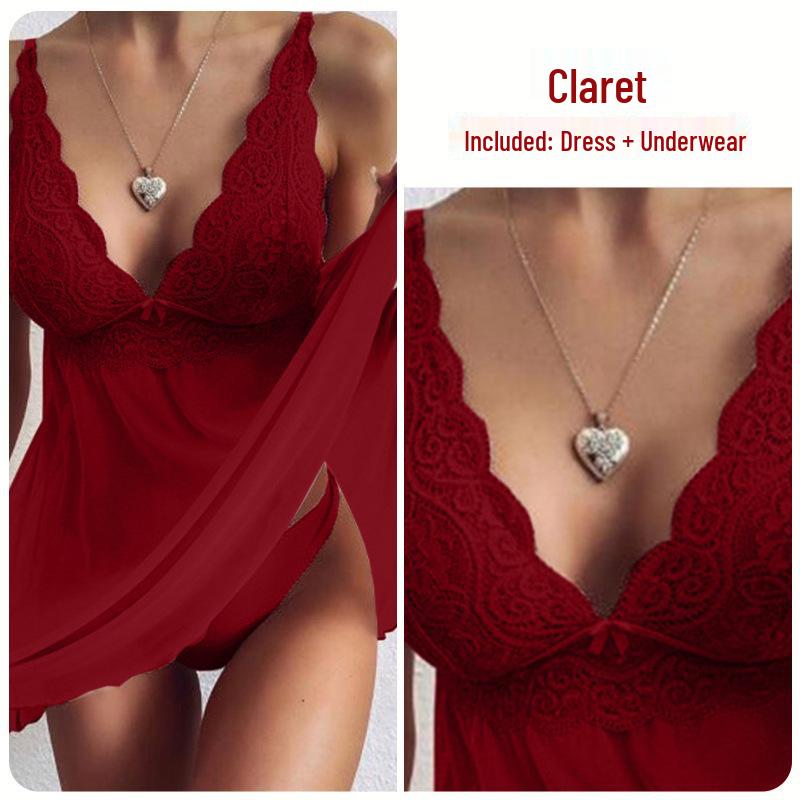 Women's Sexy Lace Sling V-Neck Nightdress