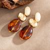 Long Drop Statement Dangle Earrings Irregular Marbled Resin Earrings  Vacation Jewelry