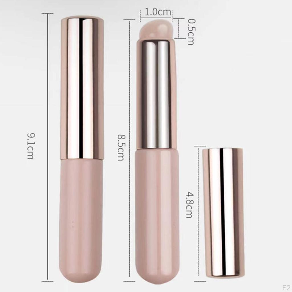Concealer Brush under Eye Lipstick Round Head with Tube Protector Reusable Lip