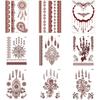 Lace Fake Tattoo Henna Tattoo Stickers Legs Arm Red Henna Tattoo Decals Temporary Tattoo  Girls