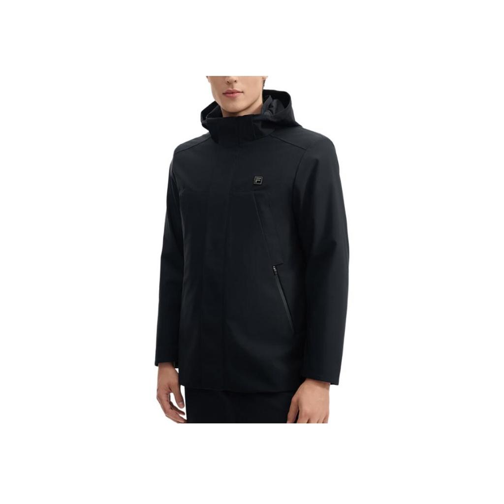 FILA White Solid Color Comfortable Soft Skin-Friendly Warm Three-In-One Down Jacket Men Jacket Black F11M443505F-BK