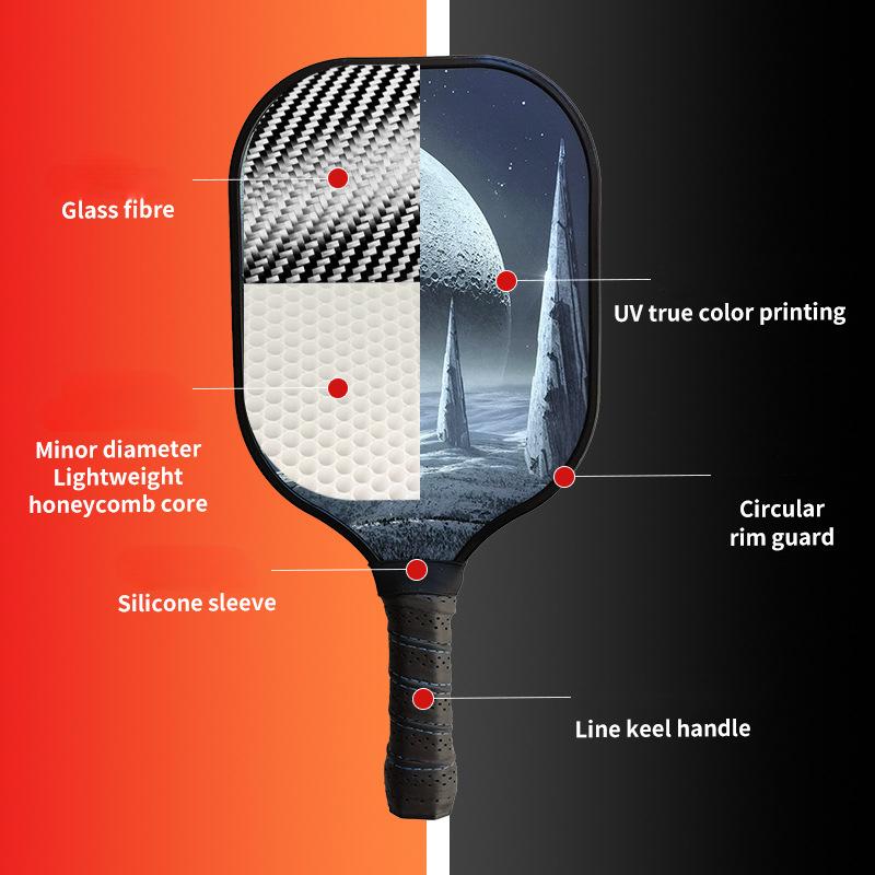 Pickleball Bat Fiberglass Honeycomb Core Competition Professional Sports Pick Ball Set