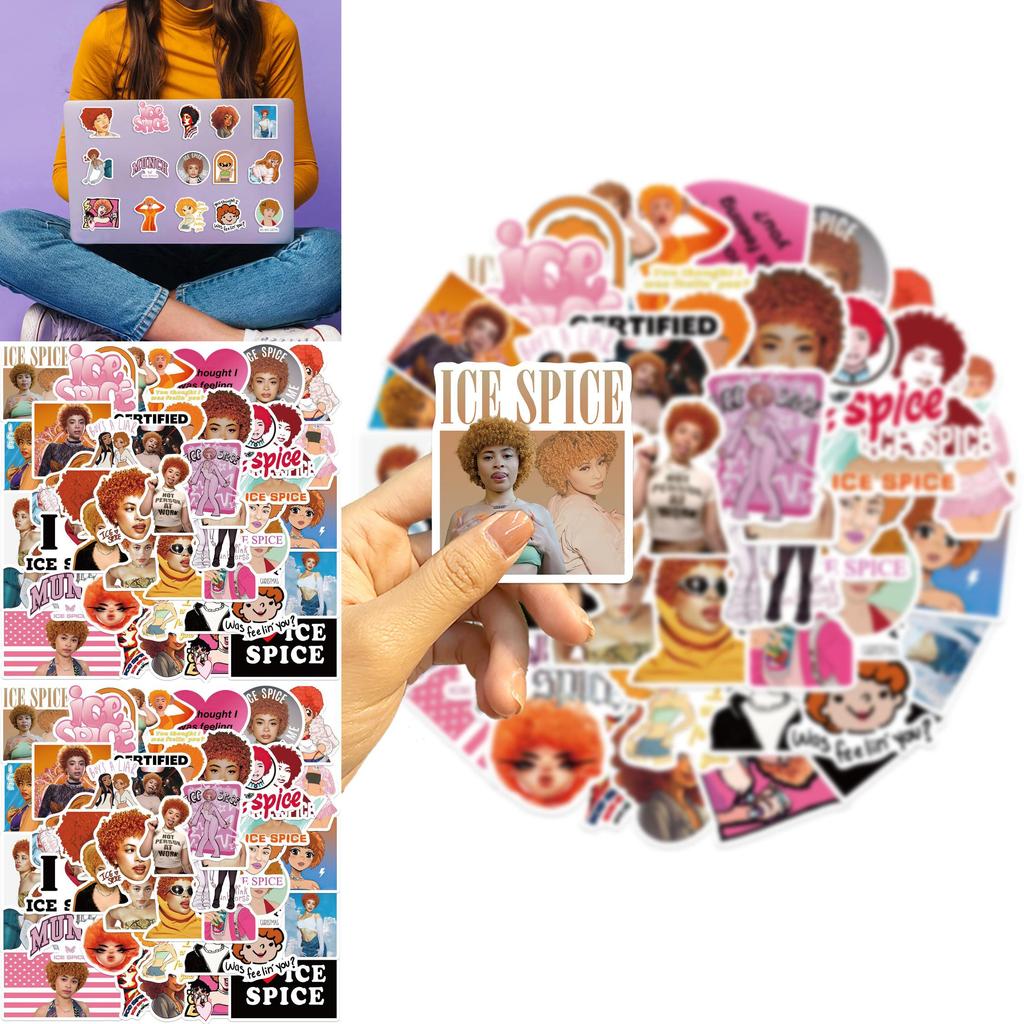 Ice Spice Singer Graffiti Stickers For Guitar Notebook Luggage Diy Waterproof Decals