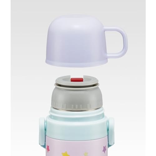 Skater Children's Water Bottle, 2-Way, 470ml (Direct Drinking) or 430ml (Cup Drinking), Little Unicorn Design, Stainless Steel, Insulated, Lightweight