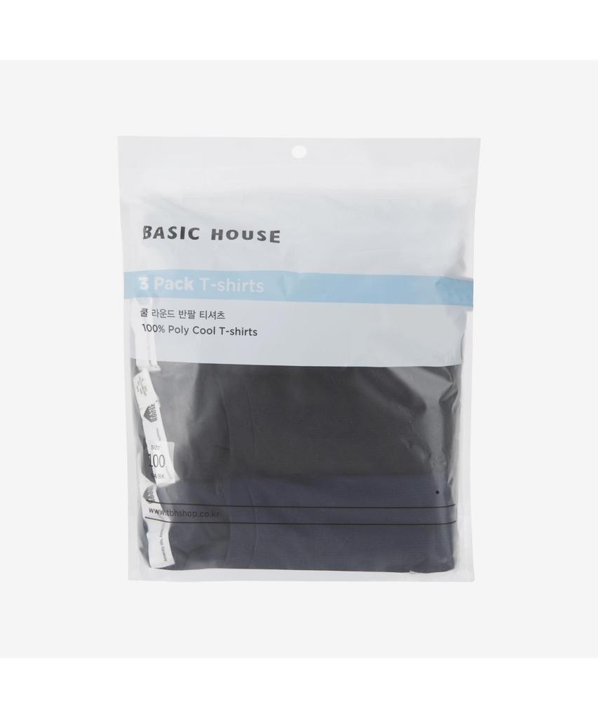 BASIC HOUSE [3Apck] Cool Round Neck Short Sleeve T-Shirt 3-Pack (4 Colors) Lats0112
