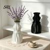 3D Printed Silk Texture Vase Flower Vase, Modern Decorative Minimalist Container, Sturdy Plastic Plant Holder Floral Arrangement for Home Living Room