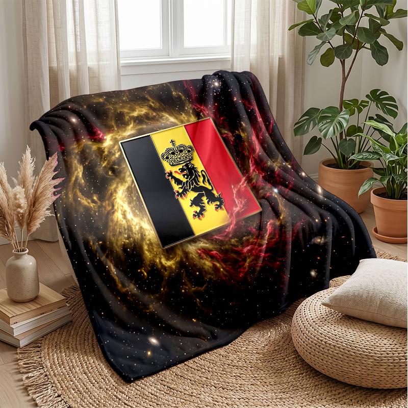 Couverture Flottante Imprimée Football Belgique Douce pour la Peau Chaude Décorative pour Canapé Lit Intérieur Usage Quotidien