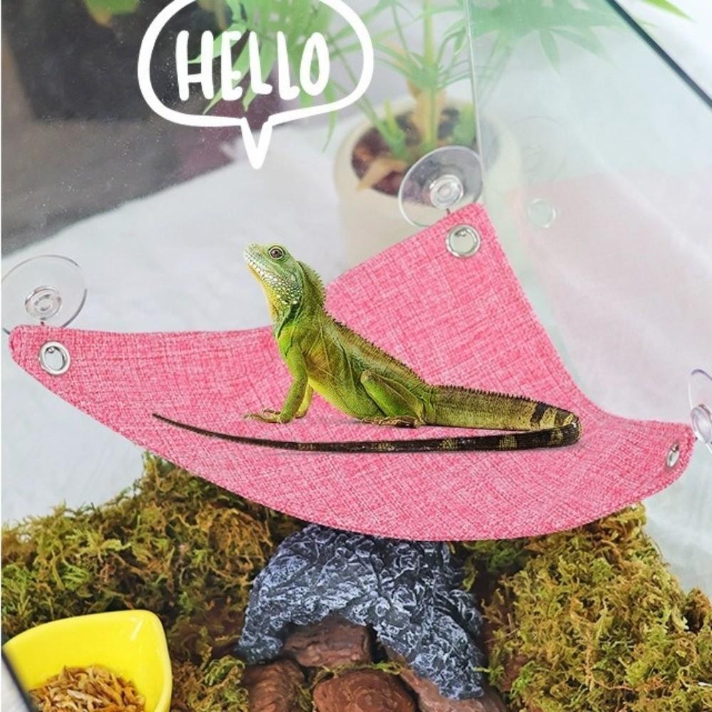 Lightweight Lizard Triangle Hammock Suction Cup Pet Climbing Net Habitat Decor