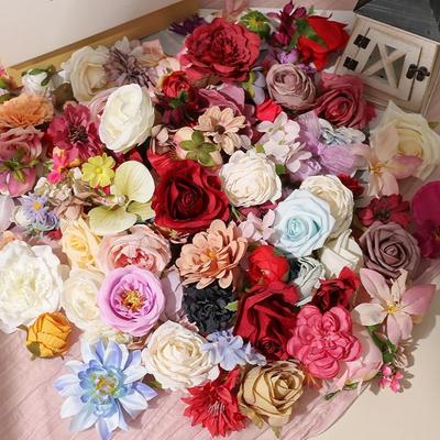 20/40/60/80/100Pcs Random Style Artificial Flowers Mix Fake Flowers for Home Decor Wedding Marriage Decoration DIY Gift Ornament